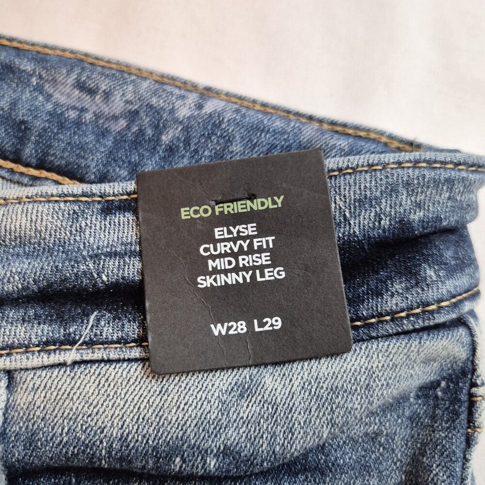 Silver Jeans Women's Jeans Size 28 L 29 Elyse Curvy Fit Mid Rise Skinny Leg  (62 - Picture 5 of 14